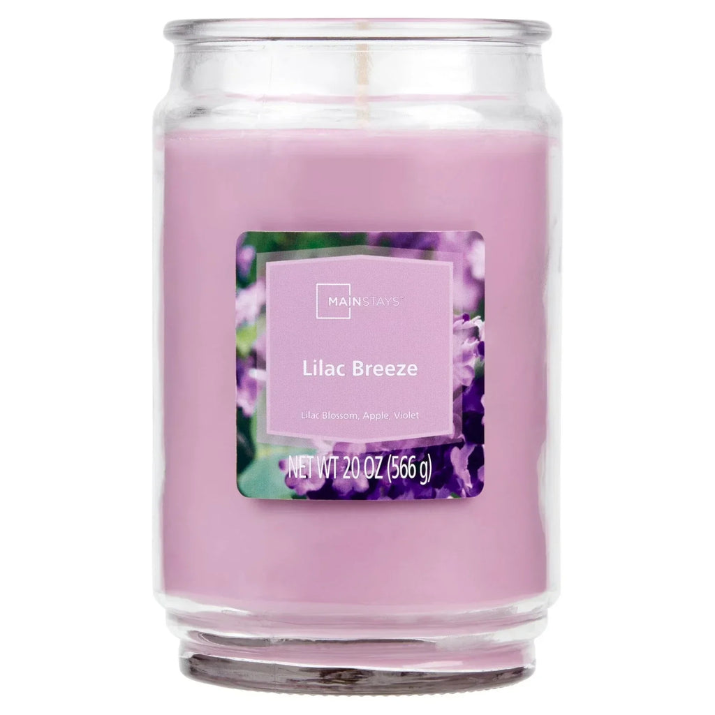 Lilac Breeze scented single-Wick Large Glass Jar Candle 20 oz...